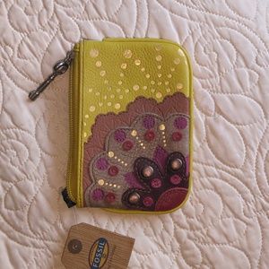 Leather fossil mini wallet